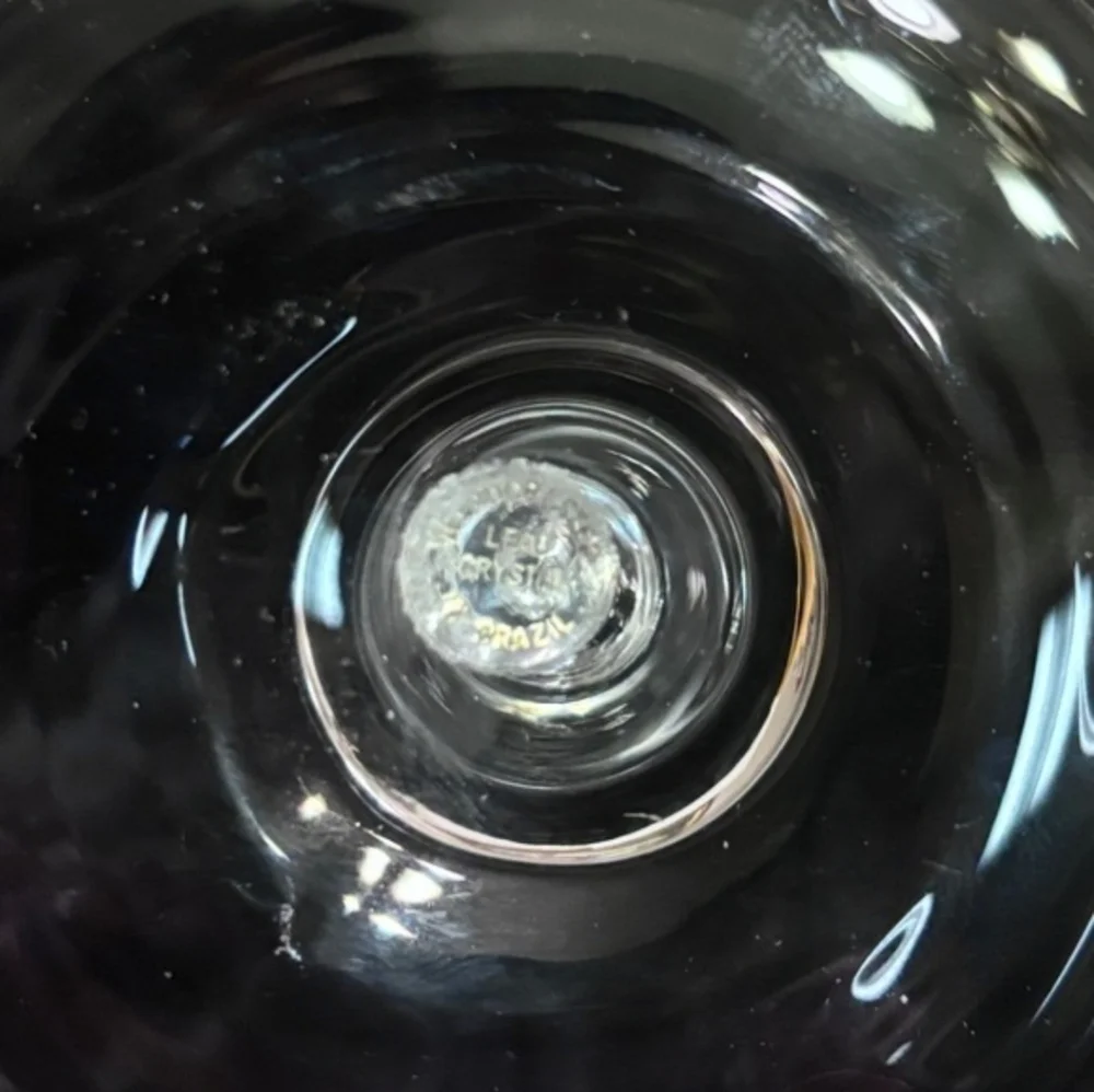 VINTAGE Lead Crystal Blown Glass Ring Holder